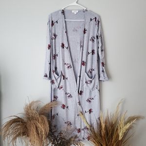 LuLaRoe Gray Floral Sarah Cardigan Sarah | S